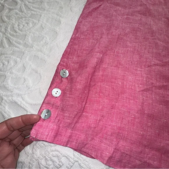 (I)  Tahari Linen Pullover Tunic Blouse - Picture 4 of 10